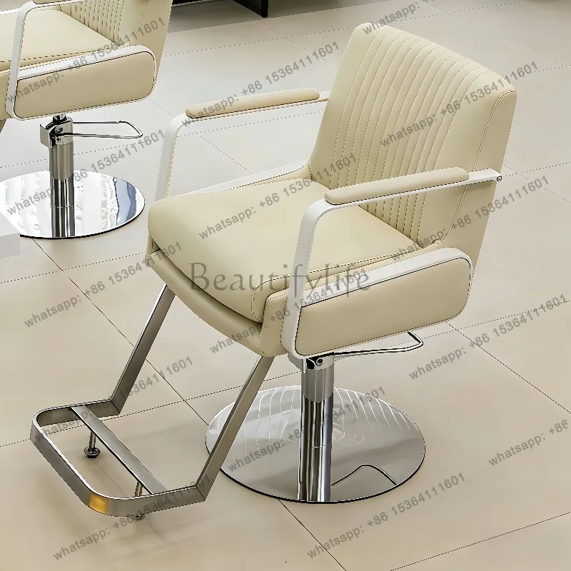 LSLuxury Trendy Barber Chairs Modern Display Design Comfortable Barber Chairs Nordic Aesthetic Vintage Sillas Salon Furniture 4
