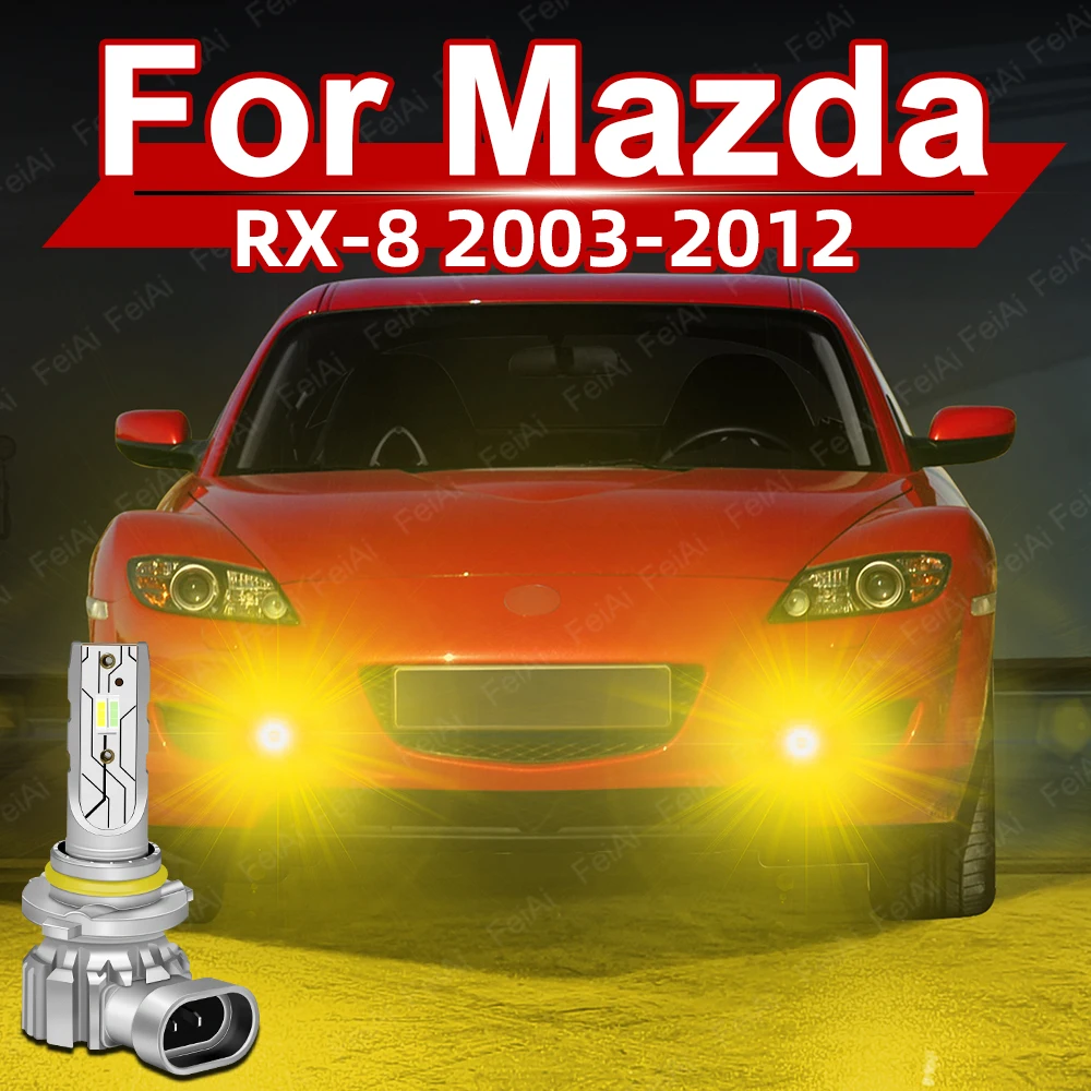 

For Mazda RX-8 RX8 Fog Lights LED Front Fog Light Bulb RX 8 Accessories 2003-2012 2011 2010 2009 2008 2007 2006 2005 2004 Amber
