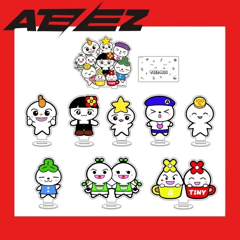 Ateez Aniteez Album Stand Model Plate Acrylic Friends Gift Figure Display Star Accessories Fans Desk Decoration Keychain