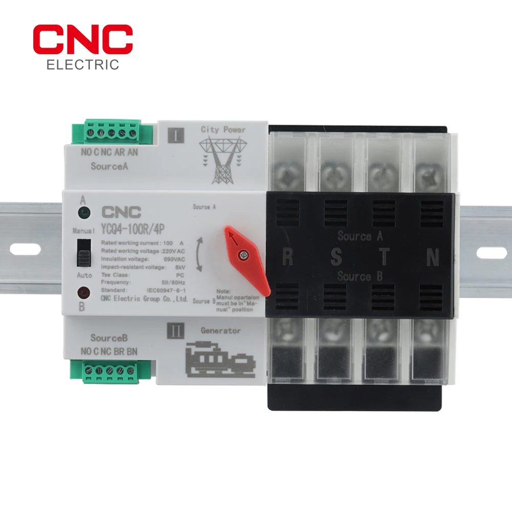CNC YCQ4-100R 4P Dual Power Automatic Transfer Switch 50/60Hz 63A 100A Household Power Transfer Switch