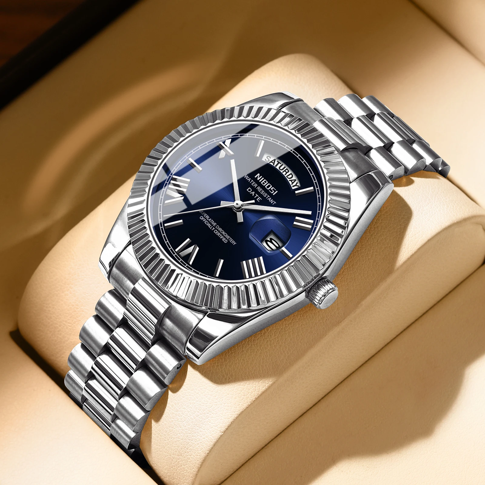 

NIBOSI New Quartz Men Watch Top Brand Luxury Wristwatch Auto Day Date Miyota Watch Men Waterproof Steel Male Clock Reloj Hombre