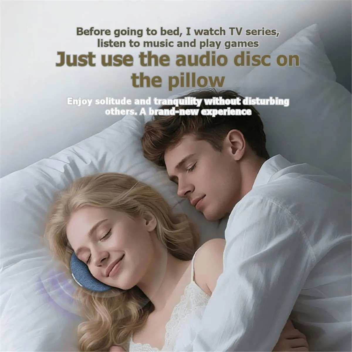 High Performance Bedroom Pillow Speaker Bluetooth 5.4, Under Pillow Sound Machine with White Noise Timer HiFi Stereo Sound