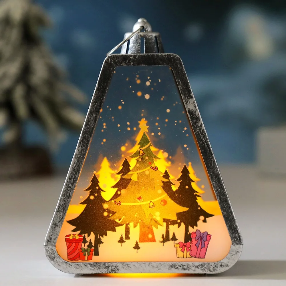 Vintage Style Christmas Lantern Decor Retro Design Warm Cozy Desktop Night Lamp Soft Glowing Delicate Craftsmanship