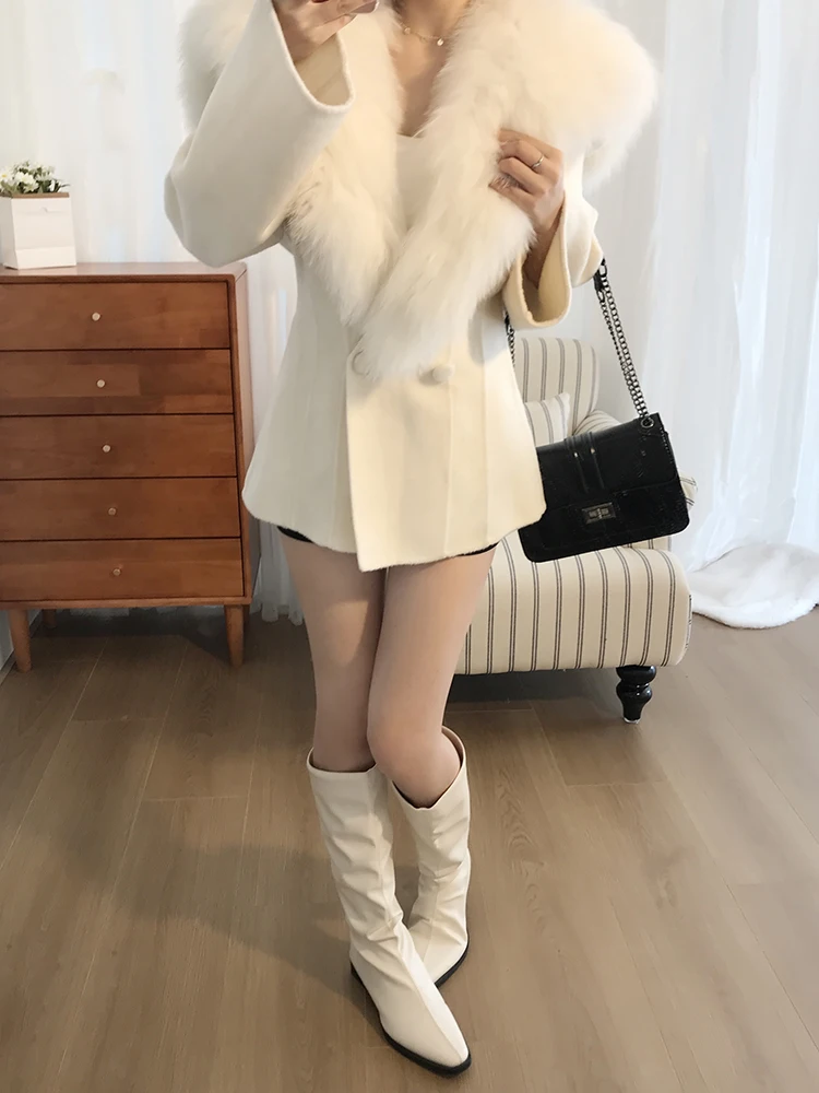 

Pure Desire Sle ort Woolen Coat Women's Winter V-ne Quilted Jaet Slim Fit Polyester Fiber Commute Faion