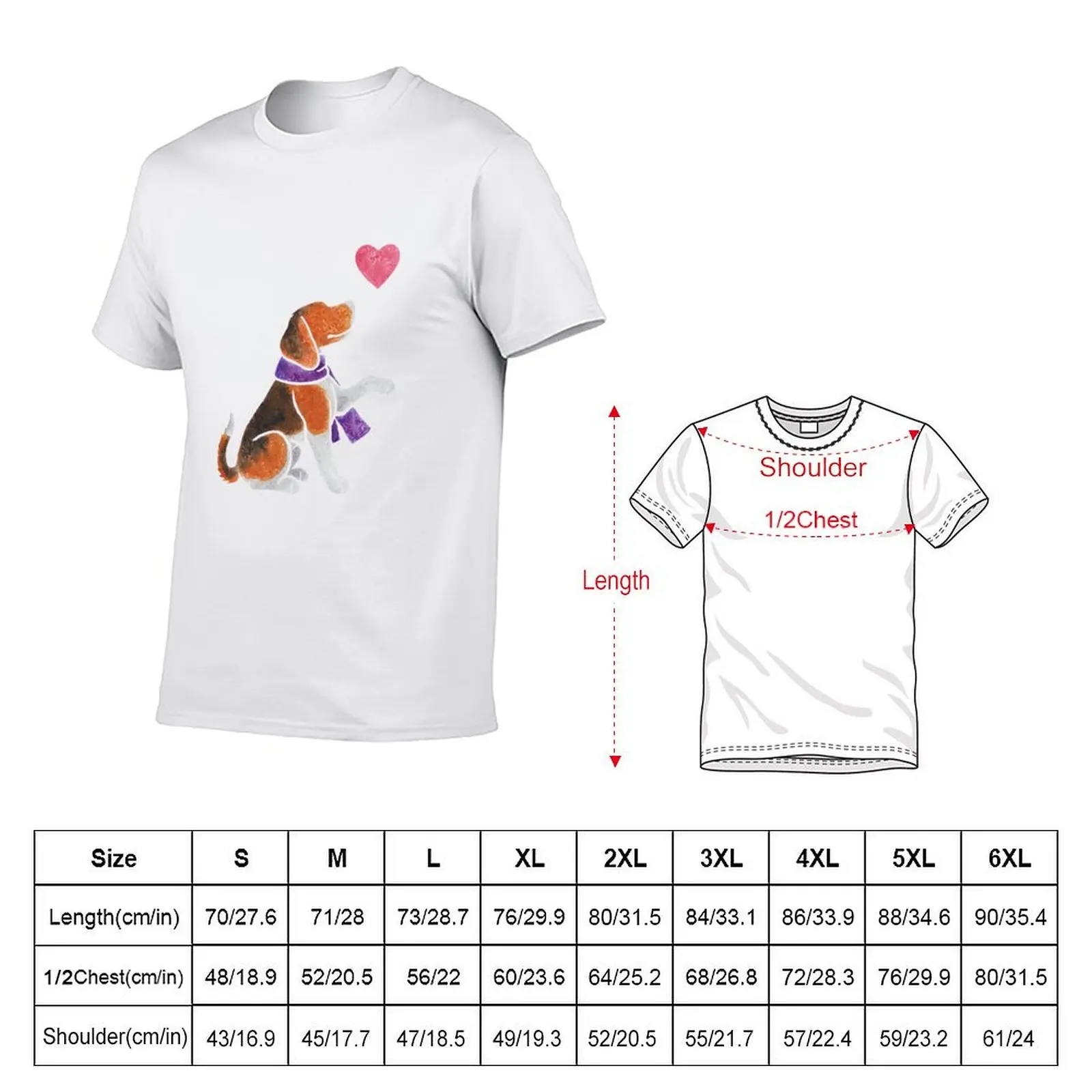 Watercolour Beagle T-Shirt Casual Trendy Short Sleeve T-Shirt