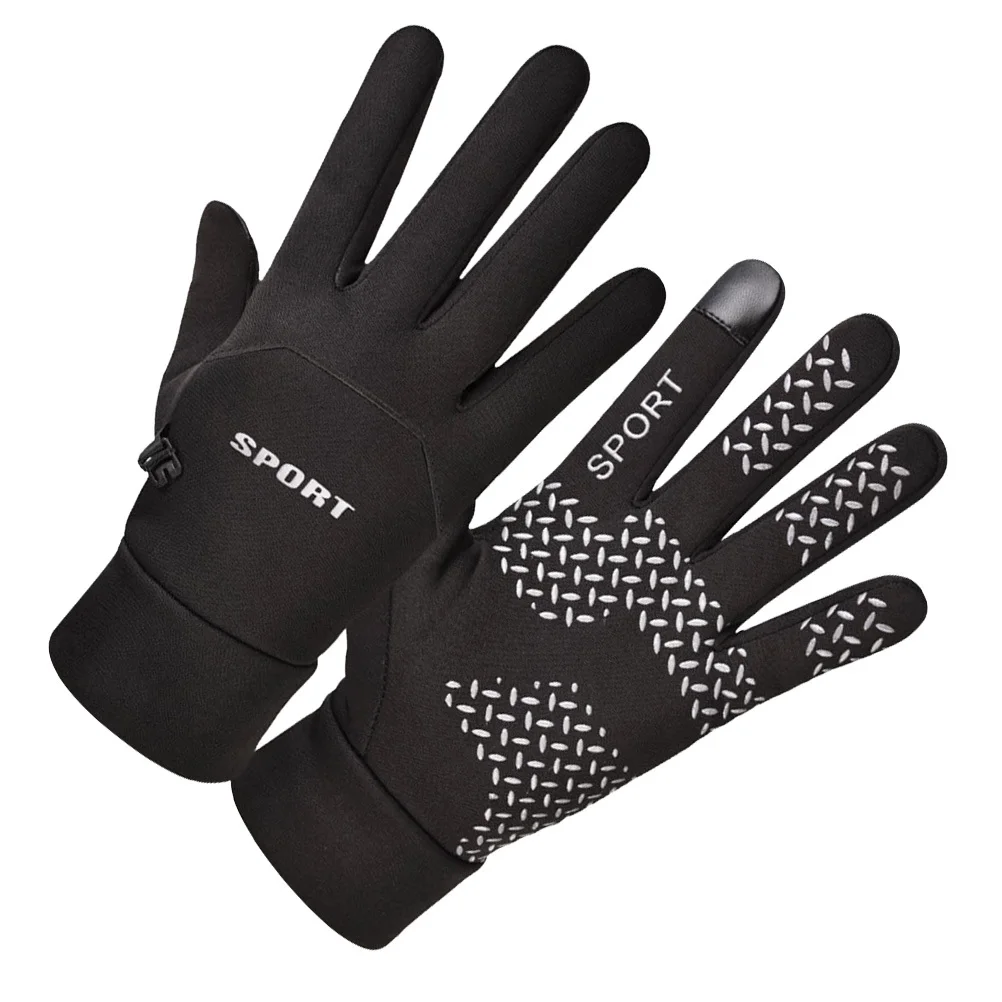 

1Pair Men's Waterproof Winter Gloves Touch Screen Finger Gloves Thick Warm Windproof Palm Anti-Skid Outdoor Cycling Climbing
