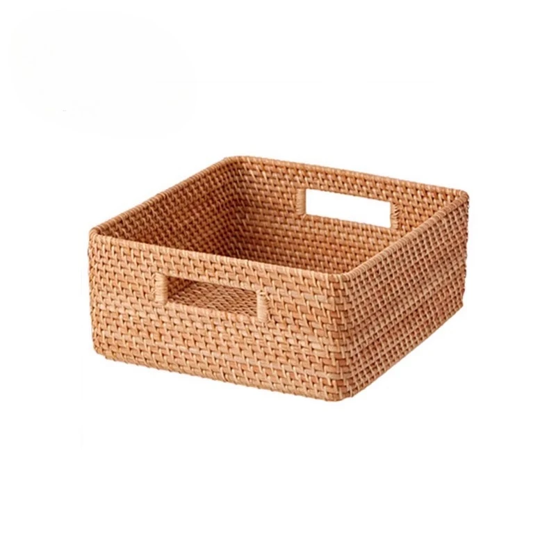 

Trendy Stackable Rattan Storage Basket, Functional Organizer for Living Room or Kitchen, Stylish Snack & Fruit Storage