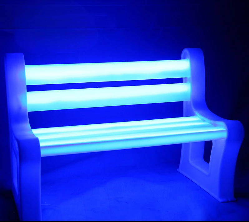 7 Color Light-emitting LED Waterproof Park Chair Outside The Bench Shopping Mall Community Rest Chair