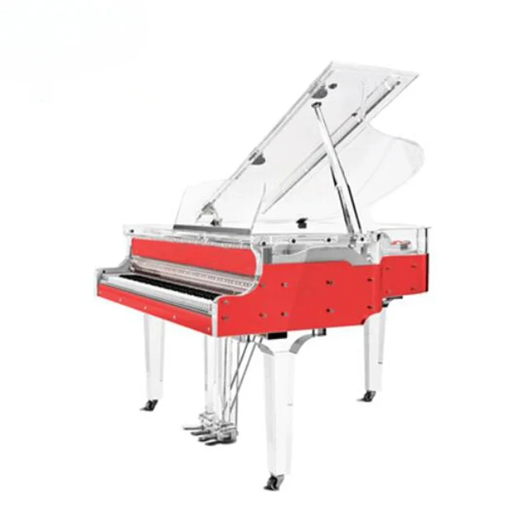 Good Selling Self Playing Glass Mechanical Keyboard Acrylic Crystal Piano With Bench For Hotel