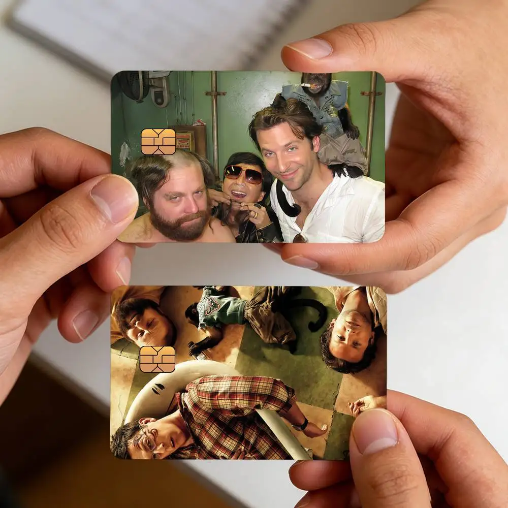 Funny h-Hangover Meme movie art creative Bank card Sticker Covers Chip Cards Credit Card Skins Scratch protection