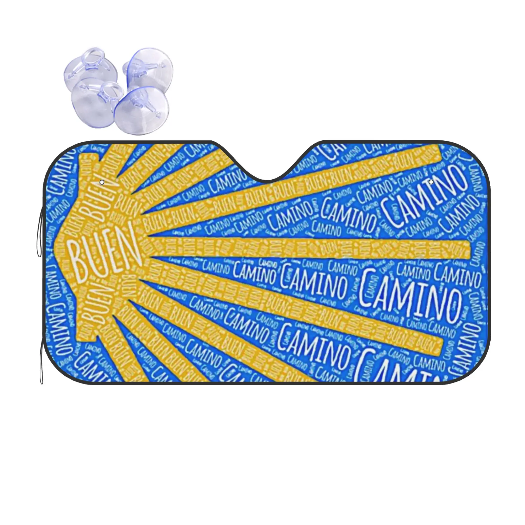Car Front Windshield Sun Visor Heat Insulation Cover Camino De Santiago Car Sun Shade Scallop Shell Covers Car Solar Protection