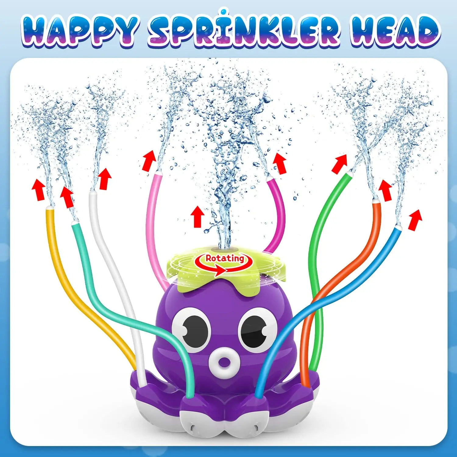 Aspersor de polvo ao ar livre para crianças, Jardim Water Toys, Cartoon Splash Sprinkler Brinquedos de banho para bebê Quintal de verão