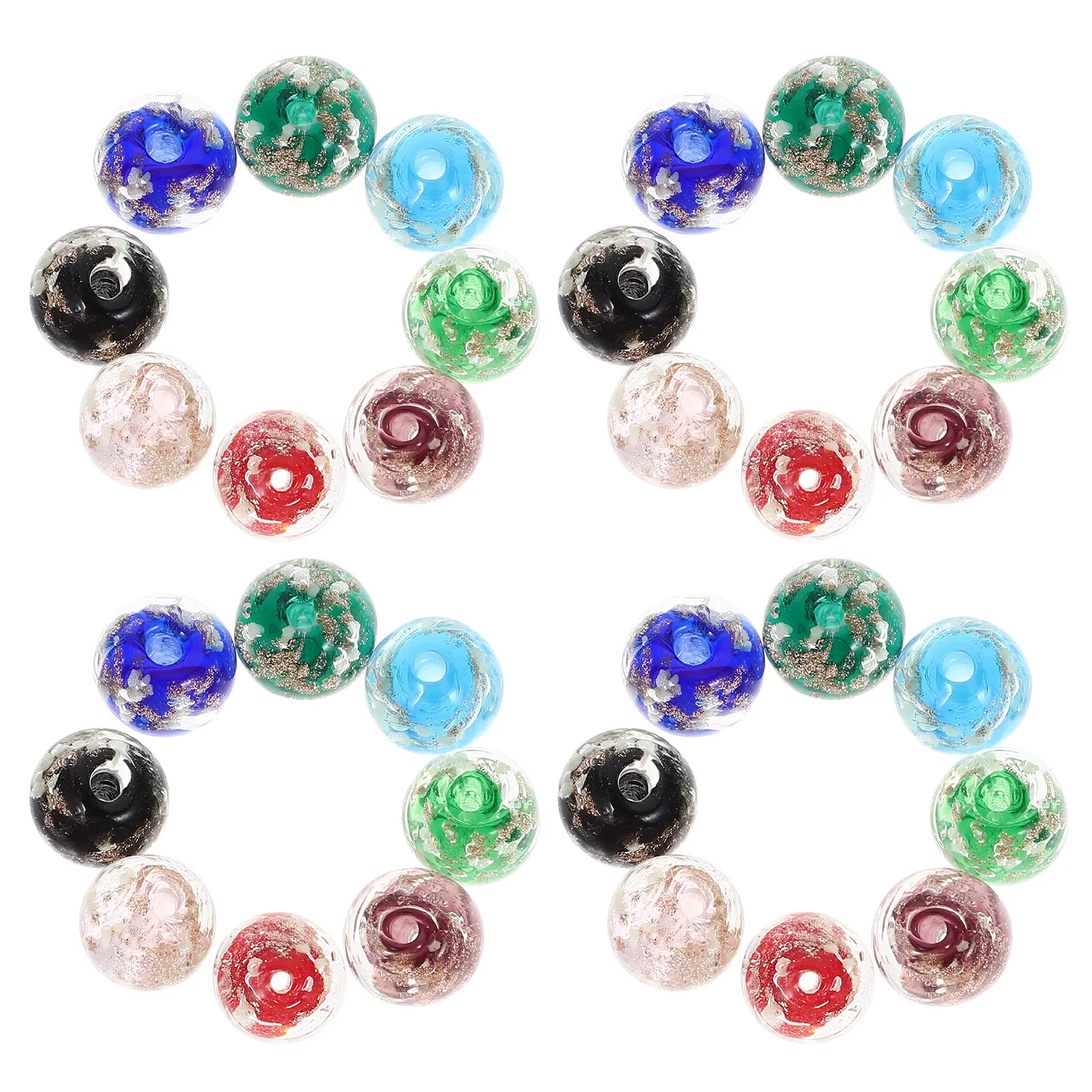 

80pcs Glow Dark Luminous Glass Round Shaped Loose Beads for Bracelets Jewelry Making DIY Craft Necklace Earrings Accessories