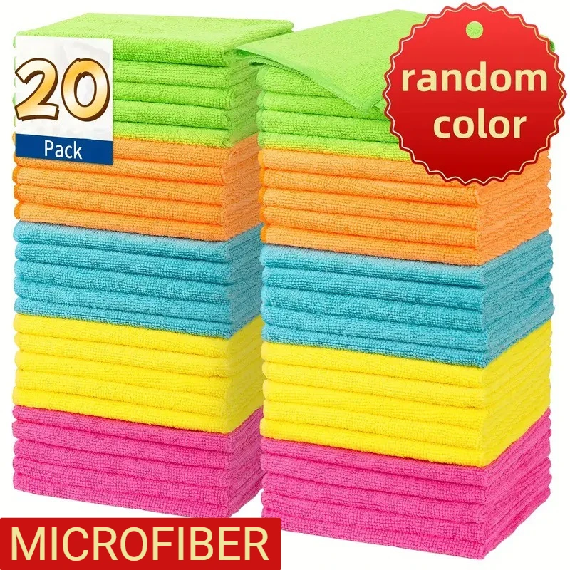 Microfiber Dishwashing Cleaning Cloth Absorbent Reusable Household Towel Rag for Kitchen Bathroom Table Window Car Cleaning Use