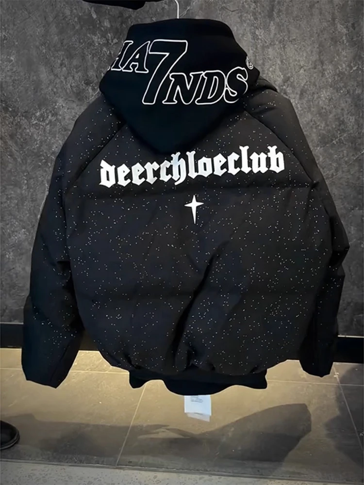 

Мужская зимняя куртка American Style из хлопка с наполнителем, теплая, объемная, без капюшона, с воротником-стойкой, на молнии, из полиэстеровой ткани