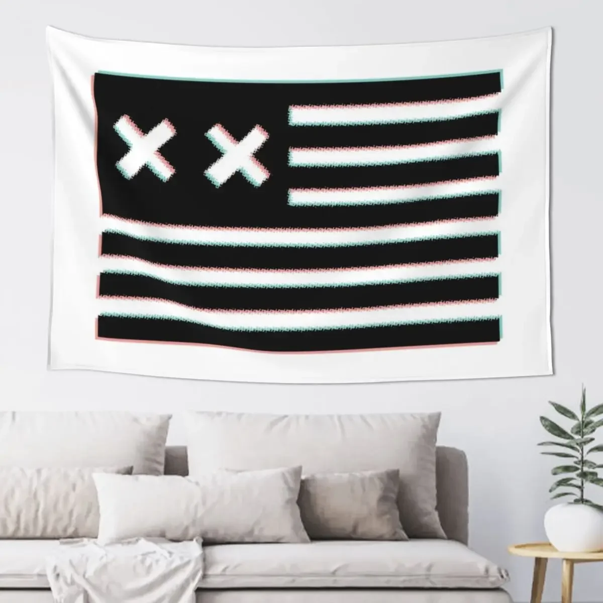 

3d grandson double x flag Tapestry Room Decor Cute Decoration Aesthetic Decoration For Bedroom Decoration Room Tapestry