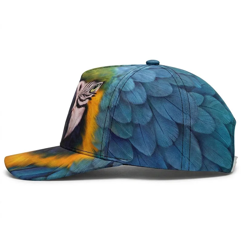 Parrot Custom Baseball Caps Polly Chirpy Chatty Feathers Rainbow Whistler Gifts Hip Hop Hat Trucker Breathable Adjustable Unisex 2