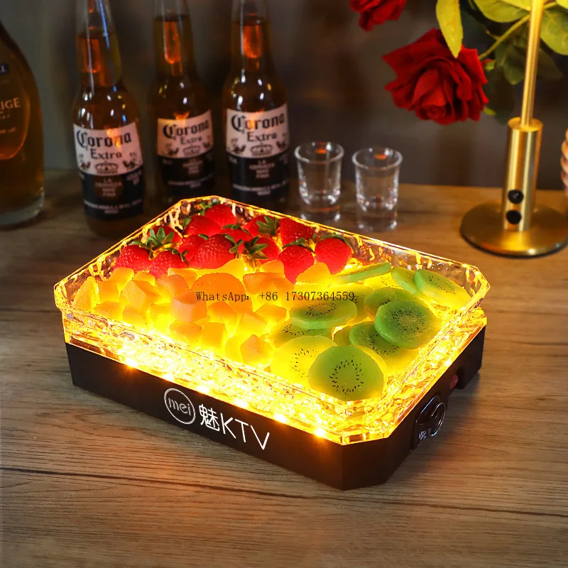 

Bar luminous acrylic ice pattern fruit plate rack KTV night party club new fruit plate snack dried fruit plate