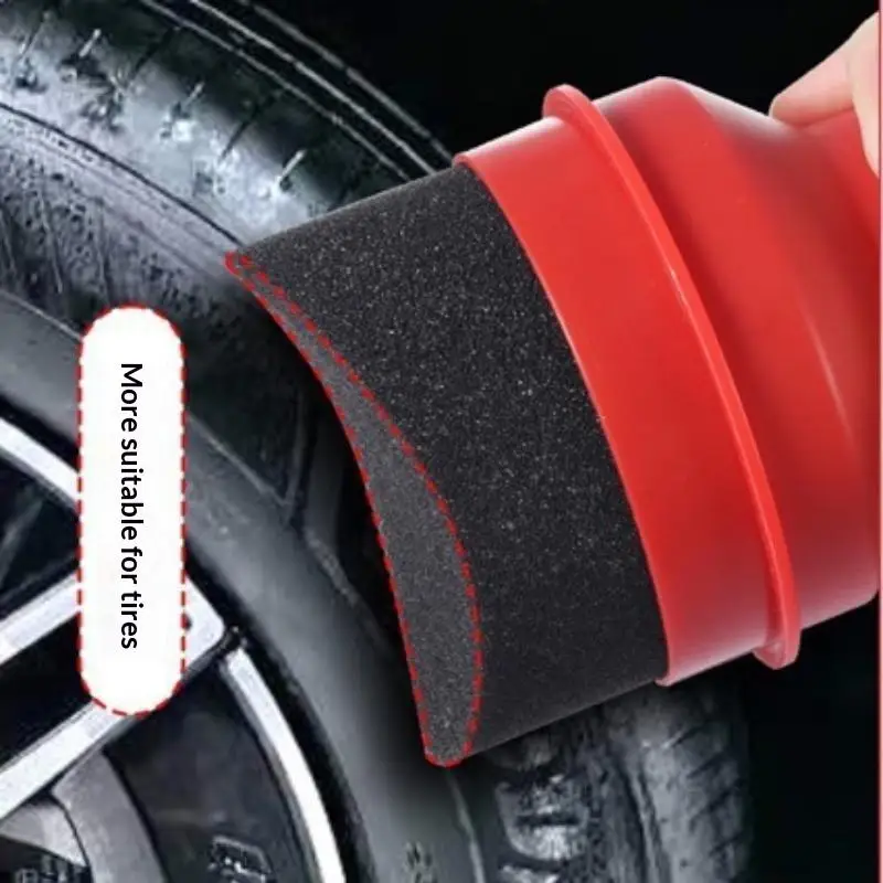Handheld Car Tire Waxing Sponge High Efficiency Time Saving Soft Pad for Auto Polishing Tire Care Garage Detailing Work