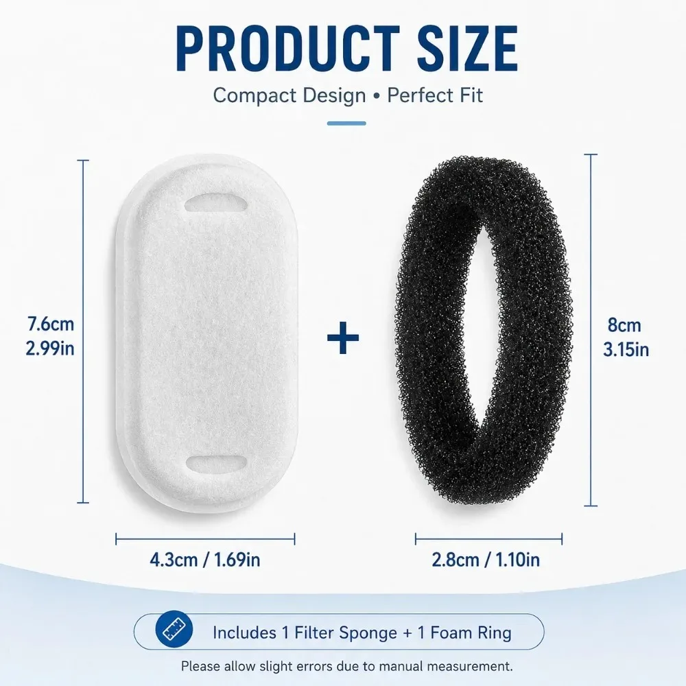 Stainless Steel Pet Fountain Filter Runway Shape Activated Carbon Resin Cartridge for Cat Dog Water Dispenser Replacement view 5