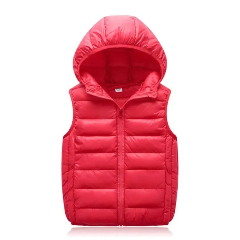 2020 New Children Down Vest Girls Hooded Jacket Winter Waistcoats Boy Baby Autumn Outerwear Coats 3-8 Years Kids Warm Clothes