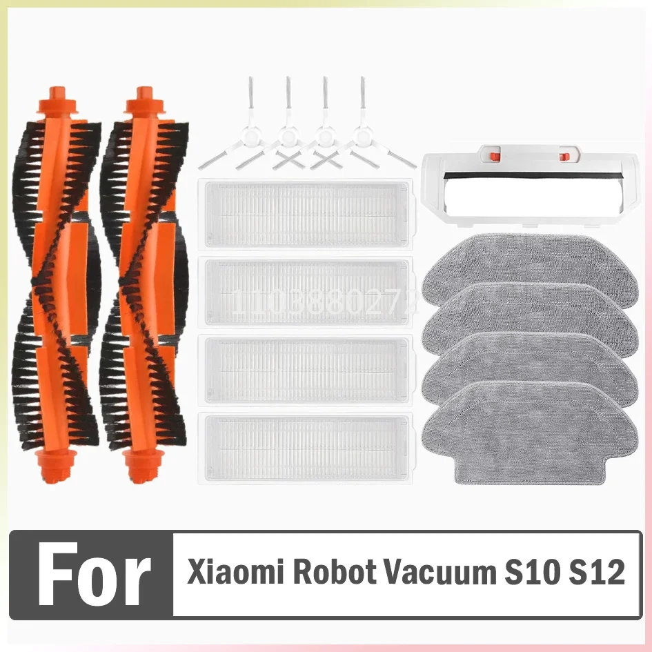 For Xiaomi Robot Vacuum S10 S12 T12 B106GL/ Mop 2S XMSTJQR2S / 3C B106CN Parts Accessories Main Side Brush Filter Mop