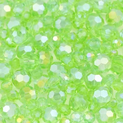 3/4/6/8/10MM Light Green AB Austrian Crystal Glass Faceted Round Loose Beads For Jewelry Making DIY Bracelets Necklaces Earrings