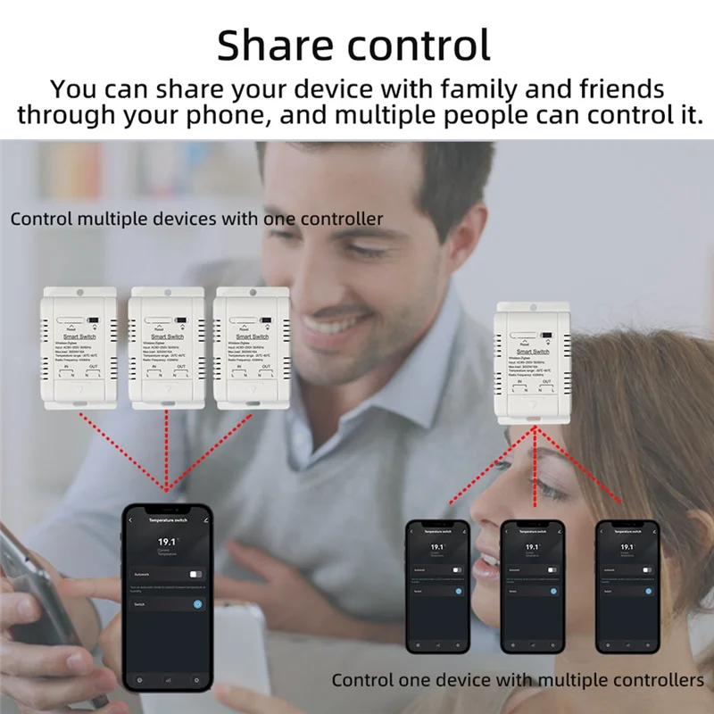 Интеллектуальный переключатель температуры AS95-Wifi с датчиком 2 м Ewelink, переключатель температуры 16 А, поддерживает голосовое управление