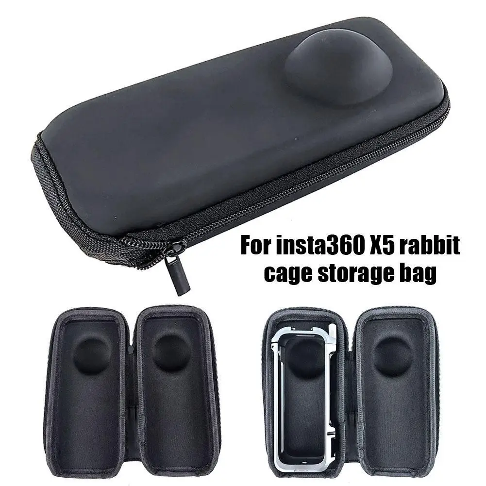 

For Insta360 X5 Rabbit Cage Storage Bag Universal Metal Frame with Climbing Buckle Plastic Shell Action Camera Accessories