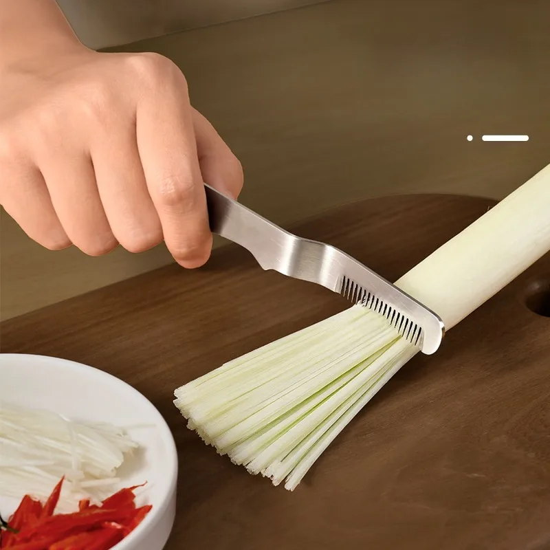 Seidenmesser aus Edelstahl, Zwiebelschneider, Zerkleinerer, Reibe für Gemüse, Küchenhelfer zum Zerkleinern