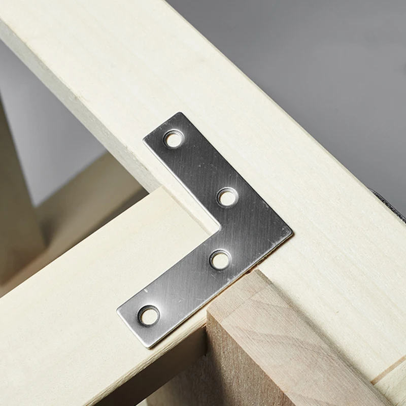 1-8Pcs Iron Corner Code T/L/Straight Corner Code Fixed Bracket Connector Board Support Furniture Bed Frame Cabinet Support