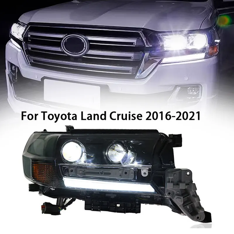 

Headlights Assembly For TOYOTA Land Cruiser 2016-2021 LC200 DRL Head Lamp LED Bi Xenon Bulb Fog Lights Tuning Car Accessory