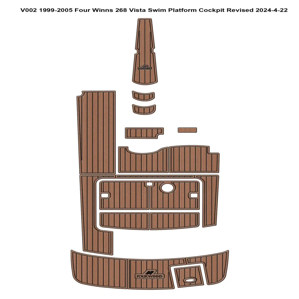 

1999-2005 Four Winns 268 Vista Swim Platform Cockpit Boat EVA Teak Floor Pad Mat SeaDek MarineMat Gatorstep Style Self Adhesive