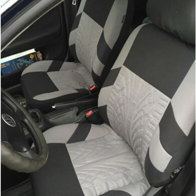 Embroidery Car Seat Covers Set Universal Fit Most Cars Covers with Tire Track Detail Styling Car Seat Protector