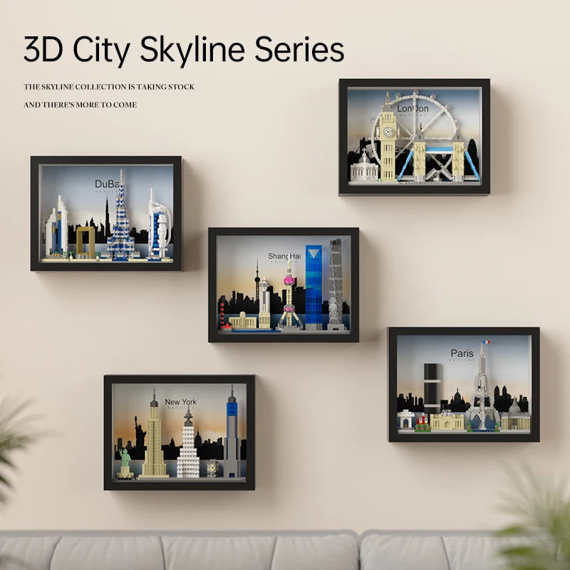 Creative City Architecture Building Blocks Model Micro Particle Skyline Streetscape MOC Kit Educational Toys Gift for Teens