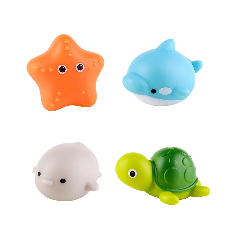 Bathtub Shower Game Animal Cartoon Fun Light Up Baby Bath Toys Floating Kids Water Swimming Toy For Baby Bathroom Bath Toys Set