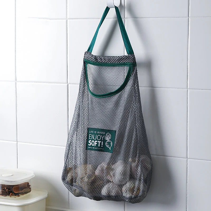 Handy and Space-Saving Reusable Kitchen Vegetable Storage Bag for Garlic, Onions, and Potatoes