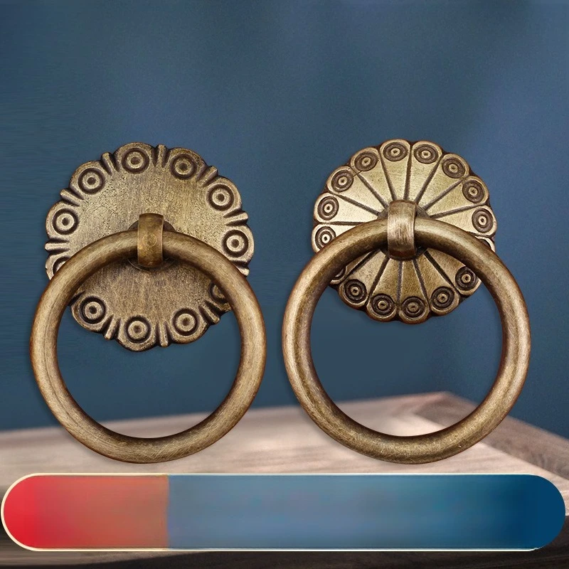 

Винтажный ящик из камфорного дерева, ручки для ящиков в античном стиле, классическое ретро-кольцо