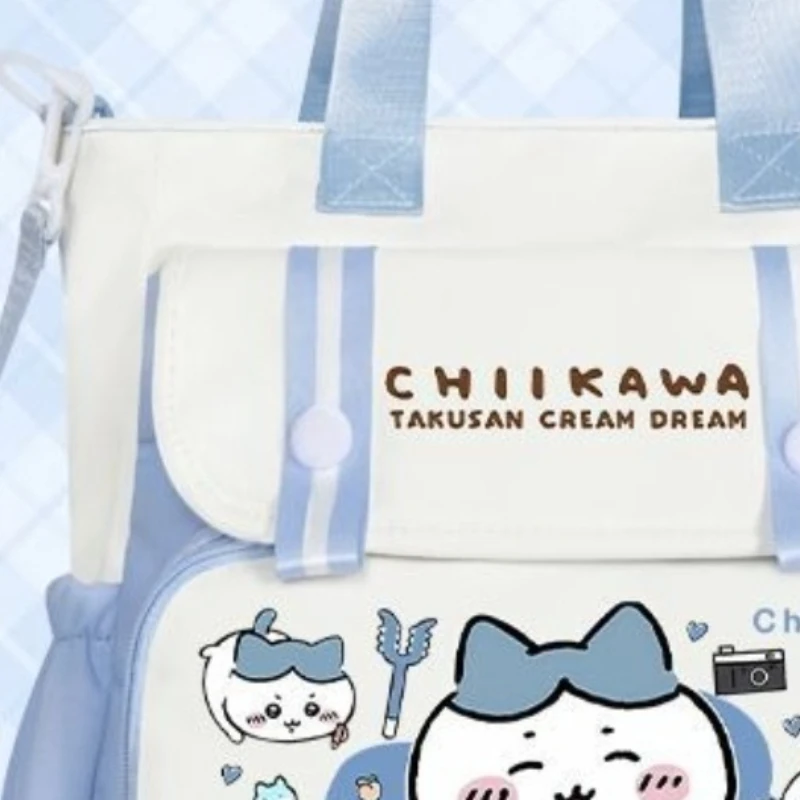 Anime Cartoon Kawaii Chiikawa Crossbody Bag Hand Strap Make Up A Lesson Oxford Cloth Multipurpose Water Repellent Large Capacity