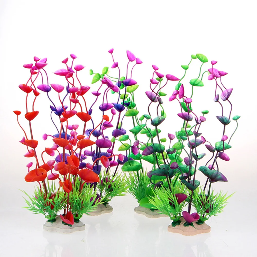 Lychee Life Simulation Shell Grass Fish Tank Landscape Decoration Background Plastic Water Grass Marine Aquarium Accessories