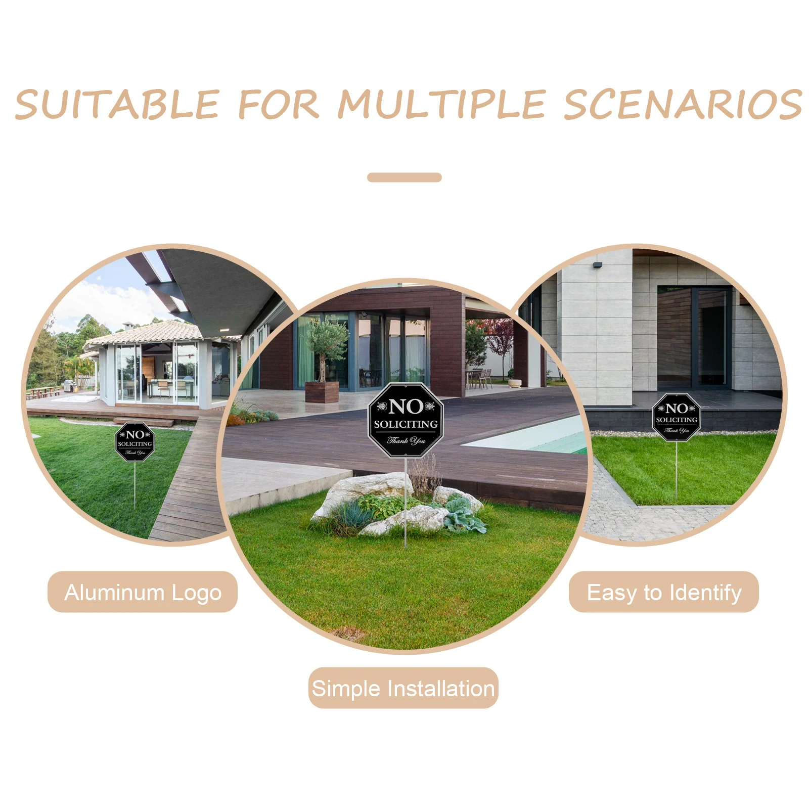 لا توجد علامة التماس للباب الأمامي في الهواء الطلق مقاوم للماء من الألومنيوم لا علامة تحذير للتماس لاستخدام ساحة الأعمال المنزلية