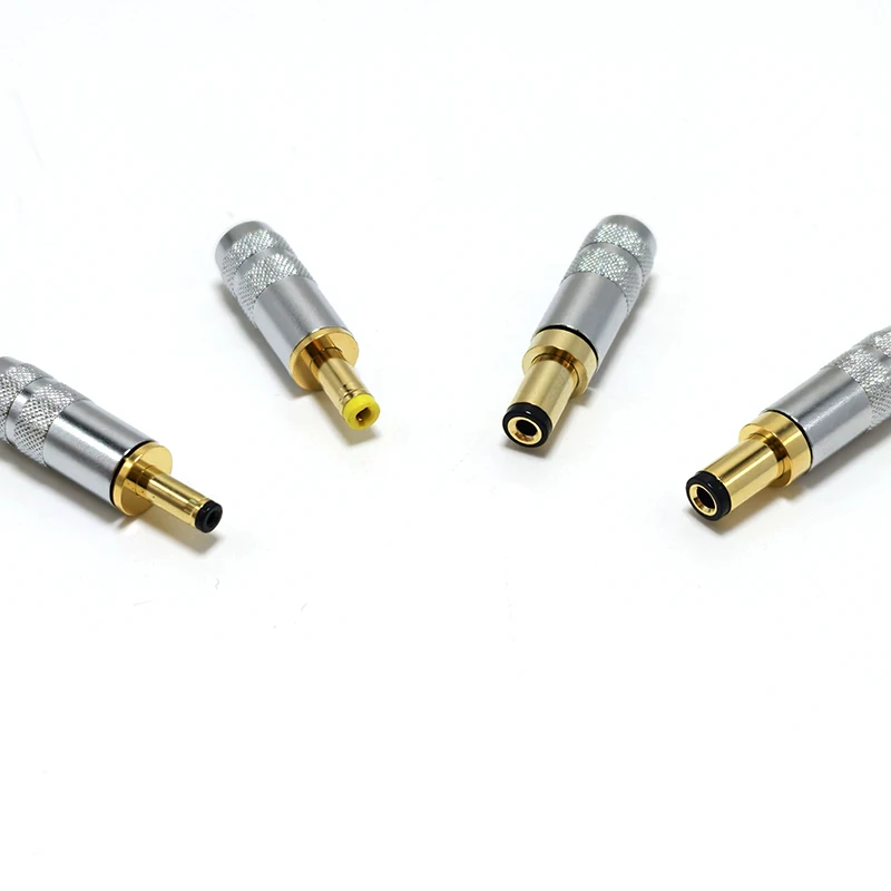 

Pureline Quality Copper Plated Gold 5.5 X 2.5 5.5 X 2.1 4.0x1.7 3.5 X 1.35 mm DC Power Jack Male Plug Metal Connector Adapter