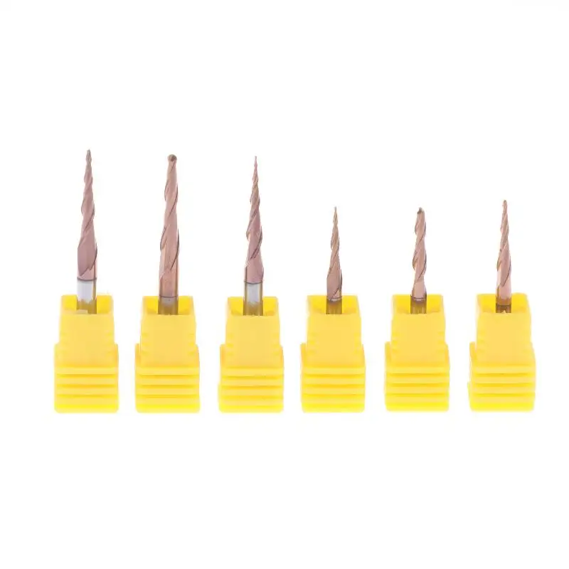 

One Spiral Engraving Tungsten Steel HRC55 Tapered Ball Nose Router Bit