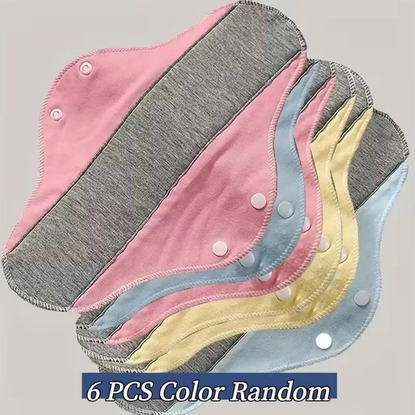 6PCs Washable Sanitary Pads Cloth Pads Reusable Serviette Hygienique Nice Print Women Menstrual Pads Heavy Flows