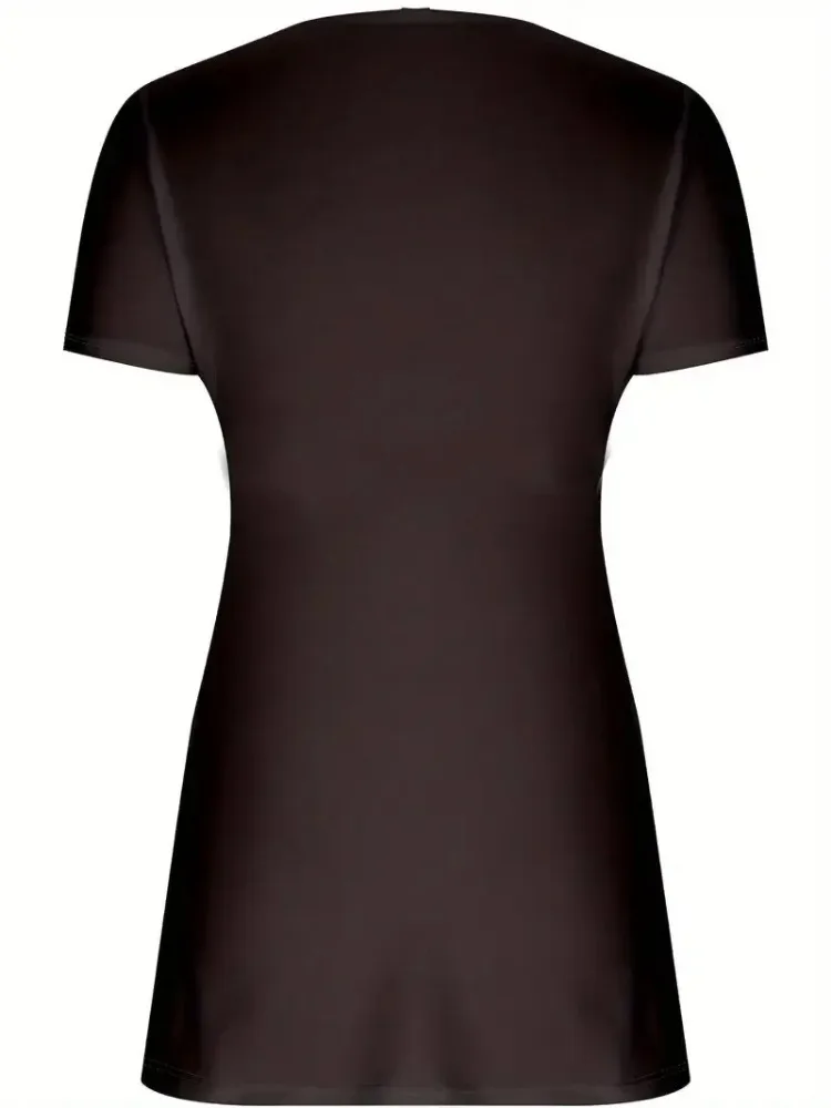 Women Plus Size 1XL-5XL V-Neck Shirt Flattering Short Sleeves Fashionable Twist Detail Premium Casual Wear for Women