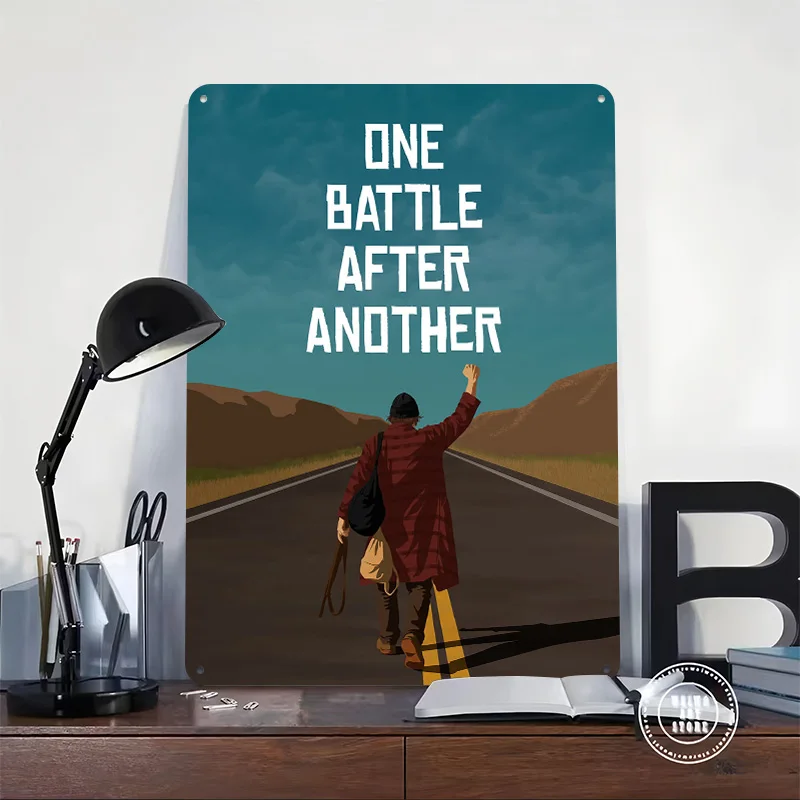 One Battle After Another Printed Poster Customized Retro Wall Art Vintage Metal Tin Signs for Bedroom Decorations Custom Plate