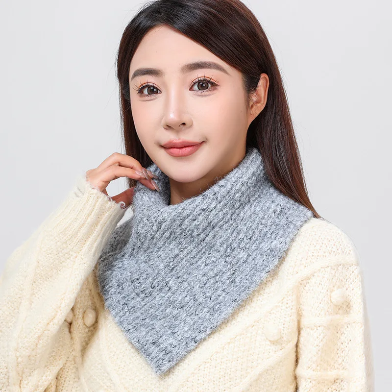 

Вязаный искусственный воротник, женский зимний теплый шарф с кольцом, защита шеи, съемный воротник, женский мягкий глушитель