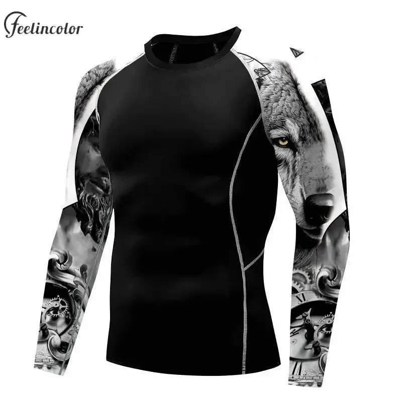 Halloween Crucifix T-Shirt for Men Compression Tops Round Neck Elastic Tee Summer Fitness T-Shirts Quickly Dry Male Clothing