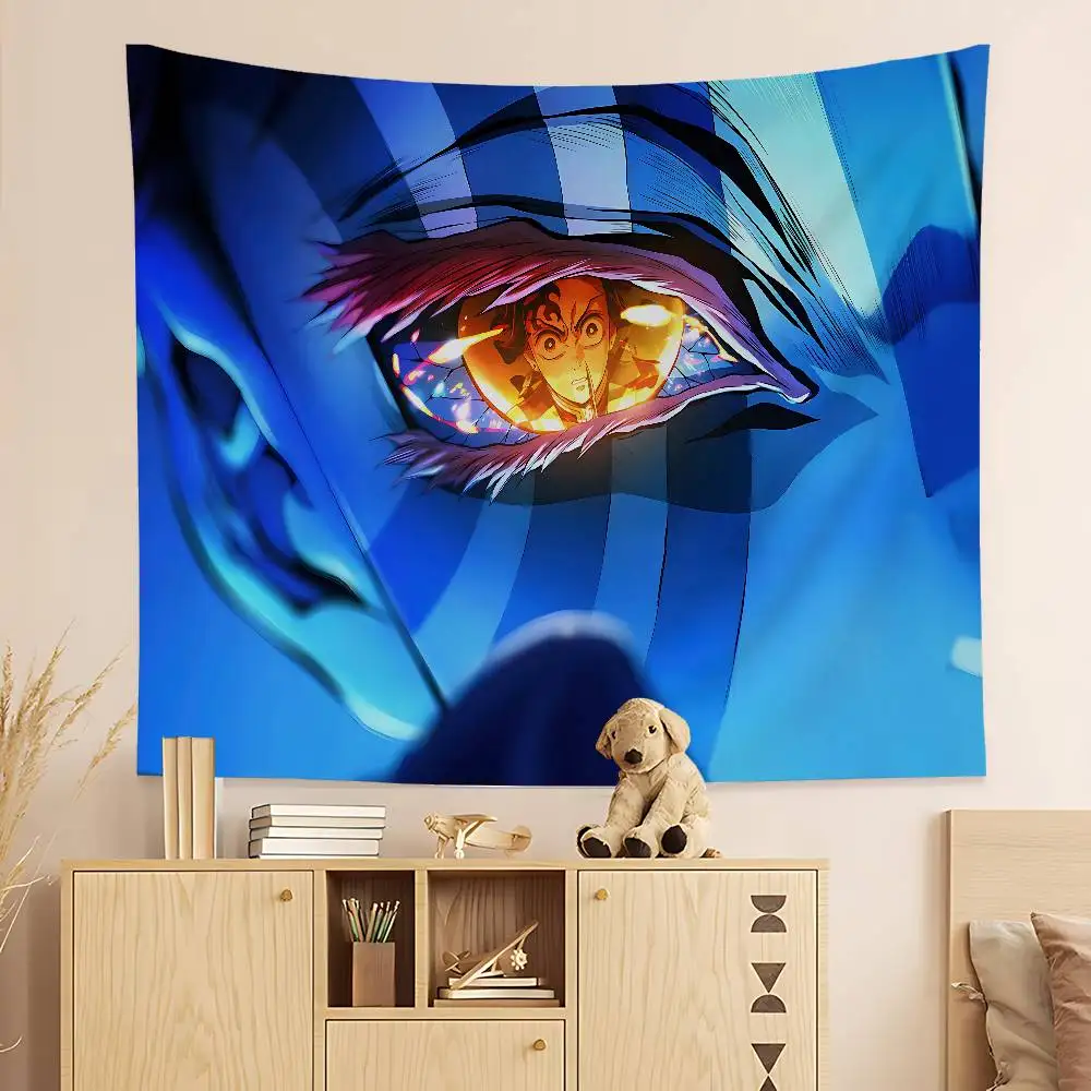 Anime Demon Slayer Kochou Shinobu Tapestry Art Printing Japanese Wall Tapestry Anime Wall Hanging Home Decor