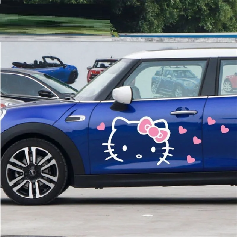 Sanrio Hello Kitty Kawaii Anime Car Decoration Universal Sticker Car Stickers Water Proof Car Door Car Styling Cover Cute 2024